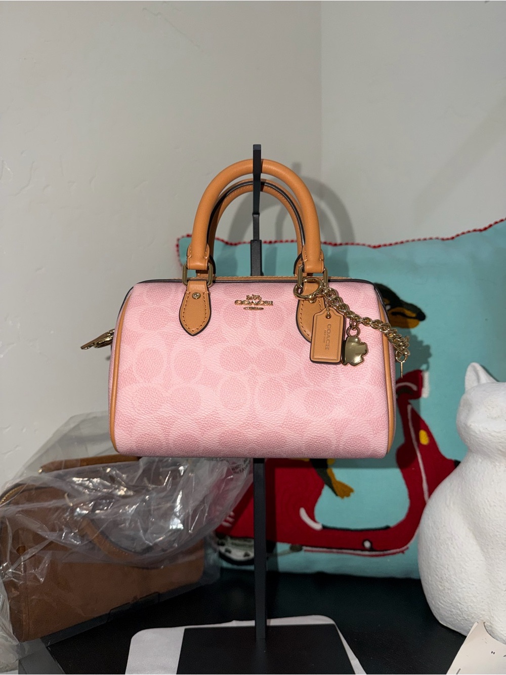 Coach Powder Pink Mini Rowan and wallet on chain accessory (CEK79 & CEC50) NWT